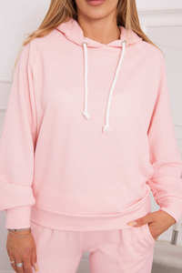 Sweat à capuche en molleton doux pour femmes décontracté coton solide léger velours pull poche avant sweat ample - Product Image 3