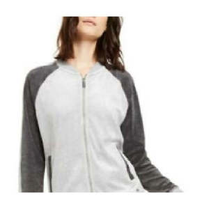 Giacca in Velluto Grigia con Zip Media per Donna Calvin Klein, Bicolore per la Stagione Autunnale - Product Image 2