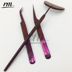 RMI Shine Purple Plasma Hot Selling Stainless Steel Eco-Friendly Eyelash Extension Tweezers Set Eyelash Mirror Best Quality - Product Image 5