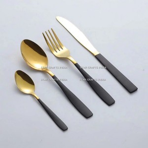 La mejor calidad alimentaria, esmalte real de alta calidad, cubiertos coloridos para boda, acero inoxidable, oro 304, 10 Uds., juego de cubiertos, Apto para lavavajillas - Product Image 2