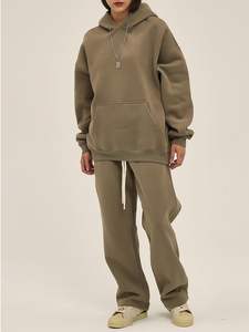 Sudadera con Capucha Personalizada para Hombre, de Algodón, Corte Regular, Hombros Caídos, Forro Polar Grueso, para Invierno, Color Liso - Product Image 6