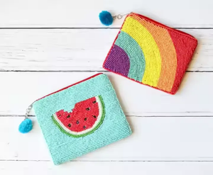 Porte-monnaie artisanal en perles orange avec motif « GAME DAY », petite pochette zippée pour femmes et filles, idéal pour les événements sportifs, les voyages et les cadeaux. - Product Image 4