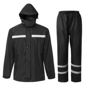 Traje de lluvia para hombre al aire libre de poliéster 100% de alta calidad, chaqueta reflectante de alta visibilidad, pantalones para ropa de trabajo Unisex - Product Image 5