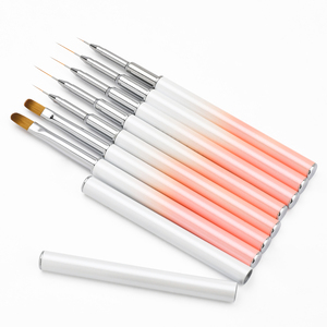 New Arrival <strong>Nail</strong> Supplier Pearl White Painting Color Ombre Oval Gel <strong>Brush</strong> Ultra Thin <strong>Nail</strong> Details Strip Liner <strong>Nail</strong> <strong>Brush</strong> <strong>Set</strong> - Product Image 6