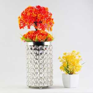 Handmade Metal Flower Vase with <b>Crystal</b> Decoration Living Room Bedroom Table <b>Top</b> Deco 100% Handmade <b>Crystal</b> Beads - Product Image 1