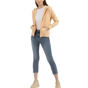 Ropa de mujer con cremallera transpirable de Color sólido, sudaderas con capucha, sudaderas de talla grande de algodón polar, ropa informal ajustada para Fitness, nueva moda - Product Image 3