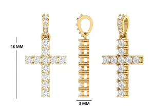 Collar con Colgante de Cruz con Incrustaciones de Diamantes Moissanite VVS1, Chapado en Oro, Estilo Hip Hop Vintage, Plata 925, Regalo - Product Image 4