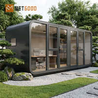 Maison capsule spatiale moderne de luxe industrielle MERGOOD AC-26511 Apple Cabin gris foncé, préfabriquée, modulaire, mini-maison portable