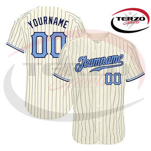 Nueva camiseta de béisbol de rayas personalizada Logotipo de sublimación liso al por mayor con su diseño unisex Team Club - Product Image 3