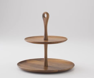 Elegant White Royals Eco-Friendly <b>Wooden</b> Pastry <b>Cupcake</b> Serving <b>Stand</b> Walnut Finished Wedding Parties Dining Tabletop Cake - Product Image 5