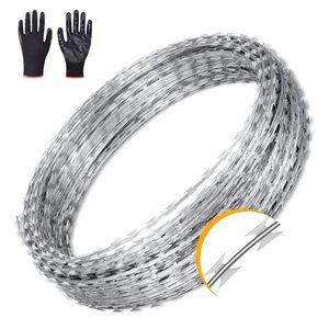 Fil barbelé à lames tranchantes, fil de sécurité antirouille haute résistance, bobine de fil de clôture anti-intrusion pour <span class=keywords><strong>la</strong></span> <span class=keywords><strong>défense</strong></span> de <span class=keywords><strong>la</strong></span> propriété résidentielle - Product Image 2