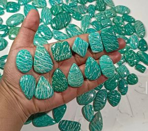 100% cabujones de amazonita azul Natural, piedras preciosas de amazonita verde de alta calidad para la fabricación de joyas, suministro de lote de peras hechas a mano - Product Image 3