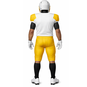 Meilleures ventes Uniforme de football américain jaune et noir Jersey sublimé à découpes et ensemble de pantalon rembourré - Product Image 3