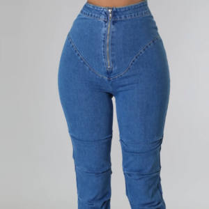 Pantalon en jean en coton de taille personnalisée pour femmes Denim respirant extensible le plus vendu pour l'été Tenue décontractée pour filles Grandes tailles propres - Product Image 3