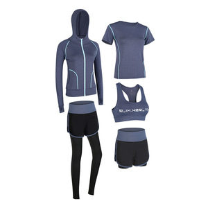 Conjunto de Yoga Premium de 3 Piezas para Mujer, Cintura Alta, Secado Rápido, Transpirable, Leggings Elásticos y Sujetador Deportivo con Cierre de Cordón y Estampado de Malla - Product Image 5