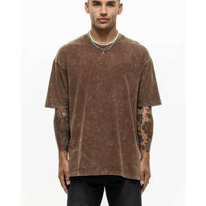 Ropa de calle, camiseta personalizada, diseño de impresión múltiple, camisetas gráficas lavadas vintage de gran tamaño para hombres, camiseta de lavado ácido para hombres - Product Image 4