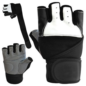 Guantes de cuero unisex de medio dedo para el gimnasio, para entrenamiento, ejercicio físico, levantamiento de pesas, tipo de competición personalizado para hombres y mujeres - Product Image 4