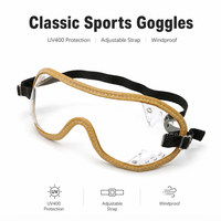 Professional Windproof Sports Goggles Horse Racing Skydiving Adjustable Fit Transparent UV400 Lens Durable Sports Goggles