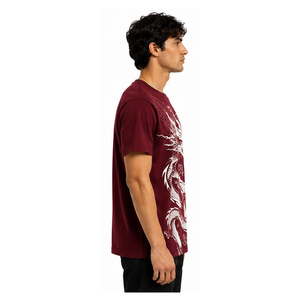 Men's Black Streetwear T Shirt Oversized Graphic Print Cotton Tee Vintage Hip Hop Casual Urban Fashion Drop Shoulder Shirt - Product Image 3