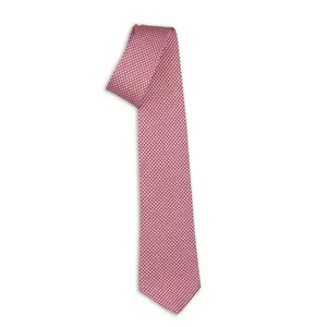 Quality Italian 100% Silk Seven Fold Ties - Printed Twill Weave Biella Pink - Ideal for Business Professionals