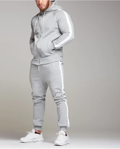 Pantalon de sport personnalisé pour hommes, coupe ajustée, sweat à capuche zippé, vêtements de sport décontractés avec motif solide pour l'hiver, survêtements au design uni - Product Image 6
