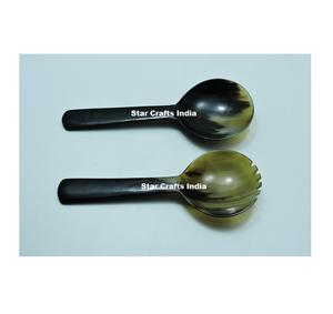 Ustensiles de cuisine décoratifs en corne de qualité supérieure, faits sur mesure, écologiques, cuillères et fourchettes en corne, compatibles lave-vaisselle, vente en gros - Product Image 3