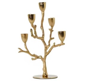 Luxury <b>Gold</b> Color Metal <b>Candelabra</b> Latest Wedding and Christmas Decoration Candle Stand - Product Image 6