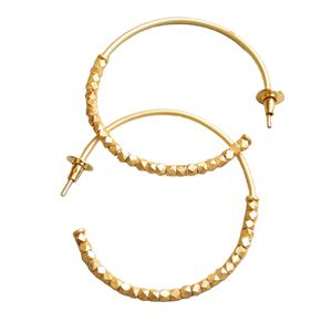 ต่างหูห่วงทองเหลืองแท้ ห่วงหินธรรมชาติแท้ ชุบทอง 18K รูปทรงเรขาคณิต คลาสสิก ทันสมัย พรีเมียม พร้อมส่ง B2B - Product Image 1