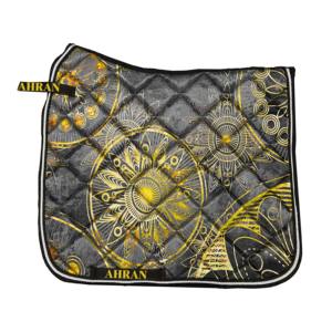 Doublure en polycoton imprimé coloré Tapis de selle de cheval respectueux de l'environnement Dressage Western English avec mousse Satin pour l'équitation - Product Image 5