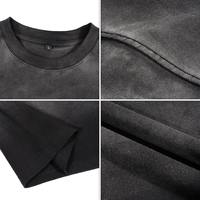 T-shirt en molleton 100% coton, col rond, surdimensionné, pour homme, impression en relief, design vierge, impression de logo personnalisée, respirant, grande taille