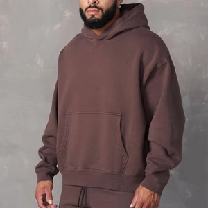 Sudadera con capucha de algodón cómoda de calidad superior de gran tamaño para hombres de peso pesado ajuste relajado con diseño de bordado de logotipo personalizado - Product Image 3
