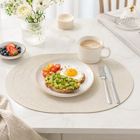 Sets de table ovales en similicuir imperméables texturés pour la maison, les restaurants et les hôtels