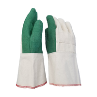 Gants de travail en coton de qualité supérieure, triple paume, poids lourd, 31 oz, vert, avec bande supérieure, gants de sécurité