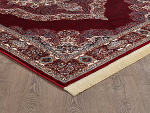Alfombra turca de lujo hecha a máquina, poliéster rojo intenso, premium para sala de estar, del fabricante de Gaziantep. - Product Image 3