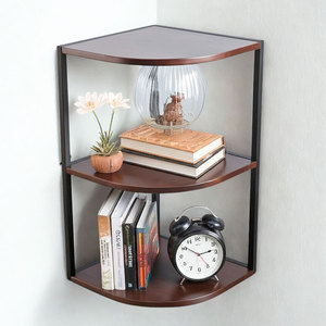 KGT68019 Wood Corner <b>Shelf</b> in Fan-Shape for Living Room Space - Product Image 1