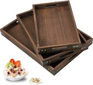 BANDEJA IMPRESA DE MADERA DE LA MEJOR CALIDAD TALLADA Forma cuadrada disponible y artesanía de la India mejor muestra Venta caliente - Product Image 6