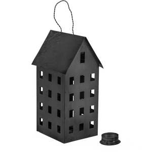 Porte-bougie rustique en fer noir pour la maison, centre de table de mariage, lanterne décorative, porte-bougie suspendu en métal pour patio, balcon - Product Image 1