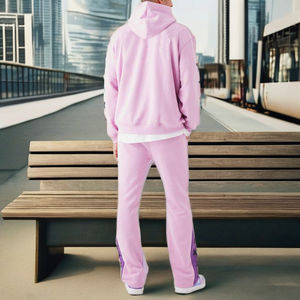 Prix de gros, survêtements pour hommes à pattes évasées 2 en 1, best-sellers, séchage rapide, respirant, sport d'hiver, fitness, jogging, 100% coton - Product Image 2