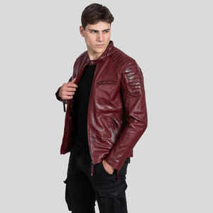 Veste en cuir de vachette authentique de qualité supérieure pour hommes, design personnalisé et broderie, veste en cuir confortable pour hommes - Product Image 6