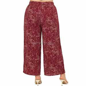 Pantalon palazzo léger à imprimé floral pour femme, coupe ample, idéal pour la plage, mode estivale - Product Image 4