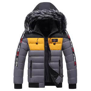 Chaqueta de Invierno para Hombre de Alta Calidad, Estilo Urbano, con Capucha, Cuello Alto, Impermeable, Transpirable, Ligera, 100% Poliéster Nailon - Product Image 1