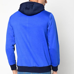 เสื้อฮู้ดผู้ชายแบบกำหนดเองสีทึบมีฮู้ดสำหรับผู้ชายเสื้อมีฮู้ดแบบลำลองไม่มีการกำหนดซิป - Product Image 3