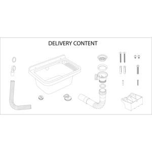 Lavabo de Pared Rectangular Mongardi de Resina de 50L con Desagüe, Resistente a Ácidos, Fácil de Limpiar, Diseño Minimalista para Uso Interior/Exterior - Product Image 4