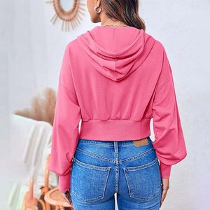 Sudaderas con capucha transpirables de talla grande para mujer, Top corto de nuevo estilo, temporada de invierno informal, precio al por mayor en oferta - Product Image 4