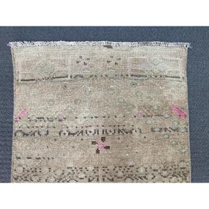 1.4x2.1 ft Rug, Turkish Rug, Vintage <b>Brown</b> <b>Wool</b> Southwestern Rug - Product Image 5