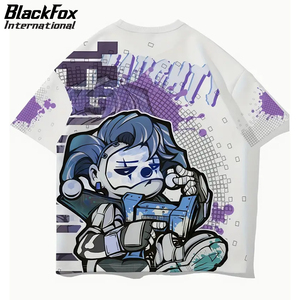 Đồ họa in T-Shirt màu đen tương lai Robot thiết kế, 100% polyester, mặc giản dị, hàng ngày quá khổ T-Shirt - Product Image 4