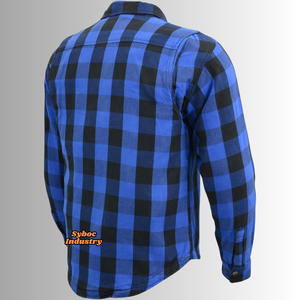 เสื้อนักขี่รถจักรยานยนต์สำหรับผู้ชายเสื้อนักขี่จักรยานดีไซน์ลายสก๊อตผ้าสักหลาดสำหรับผู้ใหญ่ - Product Image 2