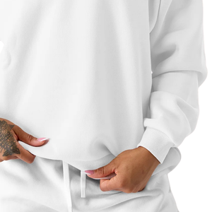 Sweat-shirt à col rond en molleton pour femme, coupe décontractée, intérieur doux, confortable, vêtements de détente décontractés pour un usage quotidien - Product Image 6