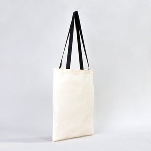 Natural Raw Cotton Tote <b>Bag</b> 14x16 Solid Color Reusable Open Closure with Black Handles Removable <b>Shoulder</b> <b>Strap</b> - Product Image 4