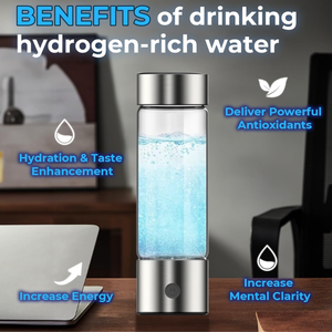 Portátil 2-em-1 máquina de água de hidrogênio gerador de garrafa vidro SPE Pem tecnologia ionizador de água para uso ao ar livre alimentado por bateria - Product Image 4